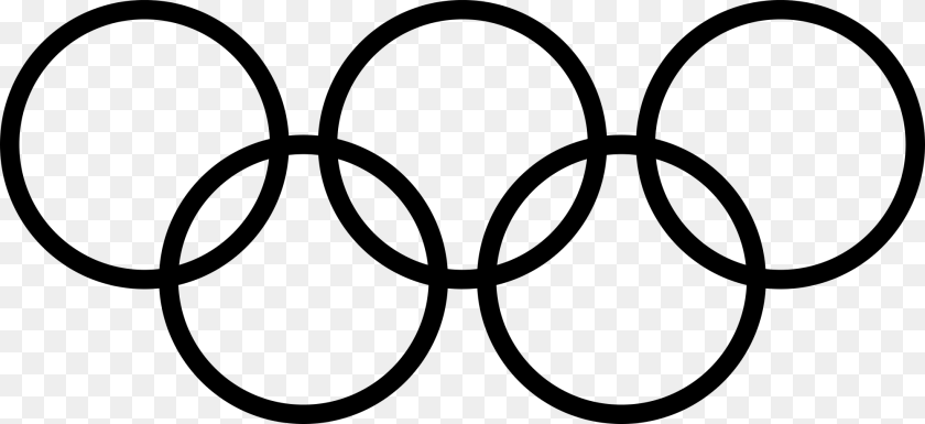 Olympic Rings Icon, Gray Clipart PNG