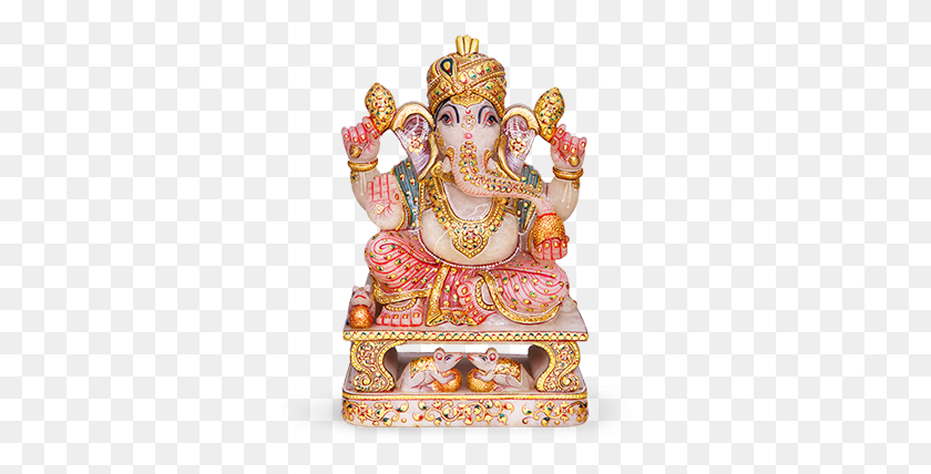 355x368 Om Ganesh Idol Carving Sculptures Cut Work Coin Purse, Wedding Cake, Cake, Dessert HD PNG Download