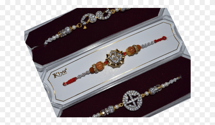 651x430 Om Sandalwood Rakhi With Silver Designer Amp Silver Swastik Box, Necklace, Jewelry, Accessories HD PNG Download