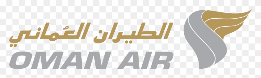 1280x314 Descargar Png Oman Air Logo Oman Airways Logotipo, Texto, Alfabeto, Etiqueta Hd Png