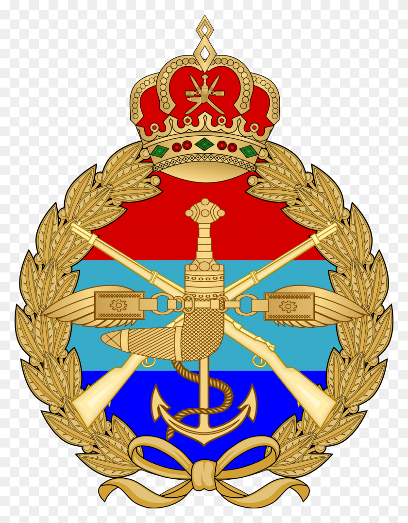 1200x1563 Descargar Png / Logotipo De Las Fuerzas Armadas De Omán, Símbolo, Emblema, Oro Hd Png