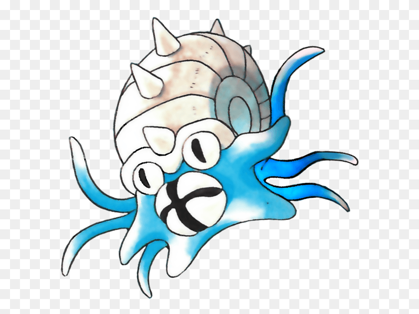 600x570 Omastar Pokemon Red And Blue Official Art Pokemon Red Omastar, Sea Life, Animal, Octopus HD PNG Download