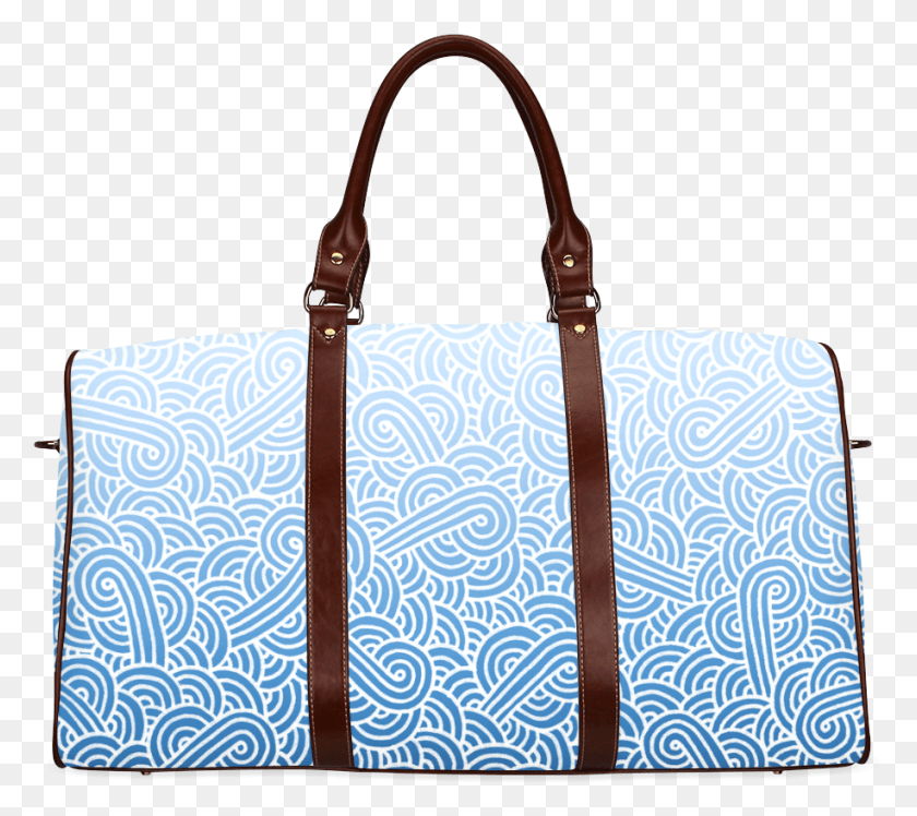 916x809 Ombre Blue And White Swirls Doodles Waterproof Travel Harry Potter Travel Bag, Handbag, Accessories, Accessory HD PNG Download