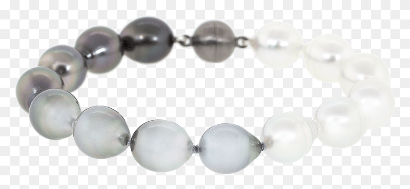 872x367 Descargar Png / Pulsera De Perlas Blancas Y Tahitianas De Ombre