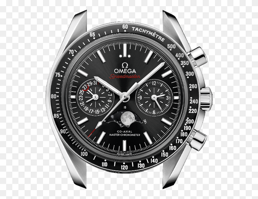 548x589 Omega Co Axial Master Chronometer Moonphase Chronograph Omega Speedmaster Moonphase Black, Wristwatch HD PNG Download