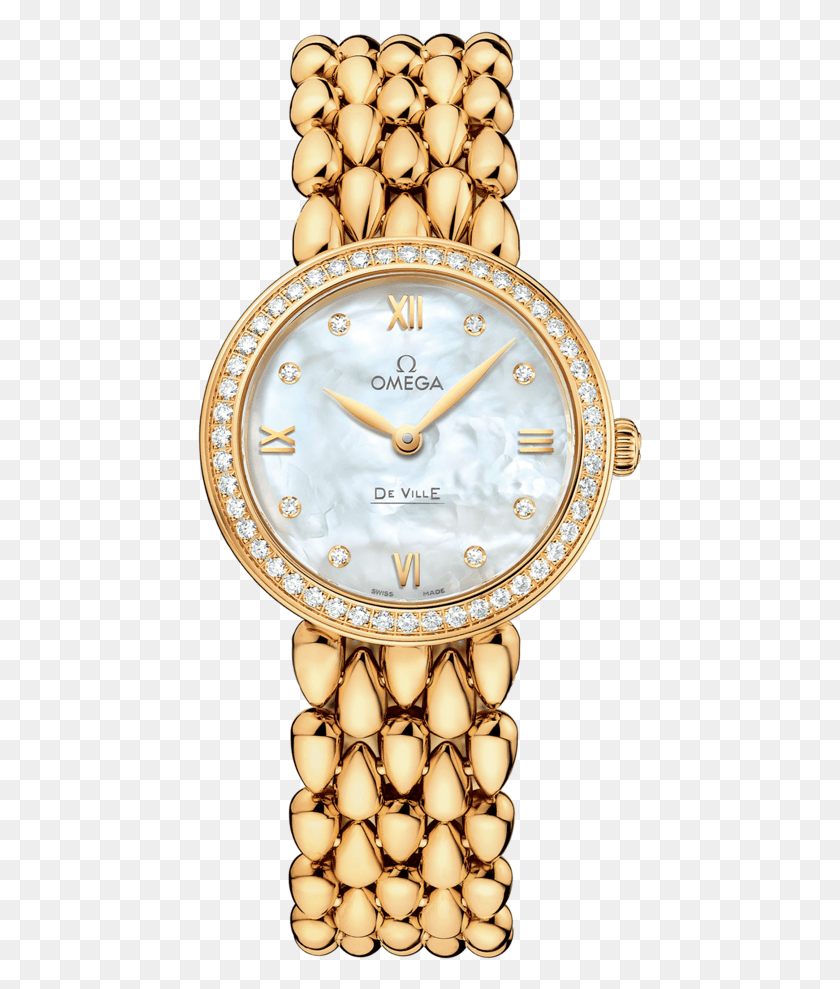 446x929 Omega De Ville Prestige Dewdrop 18ct Gold Womens Quartz Analog Watch, Analog Clock, Clock, Clock Tower HD PNG Download