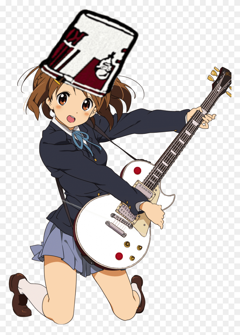 1213x1727 Omg Yui Is Buckethead Anime Girl Playing The Guitar, Leisure Activities, Musical Instrument, Person HD PNG Download