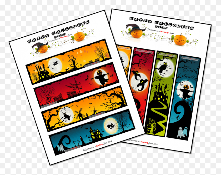 1600x1242 On A Fun Note Here Are Some Halloween Bookmarks For, Flyer, Poster, Paper HD PNG Download