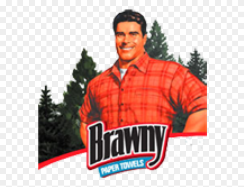 584x585 On Brawny Paper Towels Downy Paper Towel Guy, Person, Human, Clothing HD PNG Download