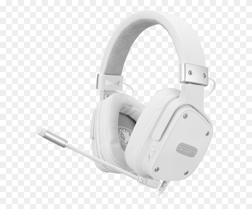 603x637 On Headset Microphone Mute Controller Sades Snowwolf Gaming Headset, Helmet, Clothing, Apparel HD PNG Download