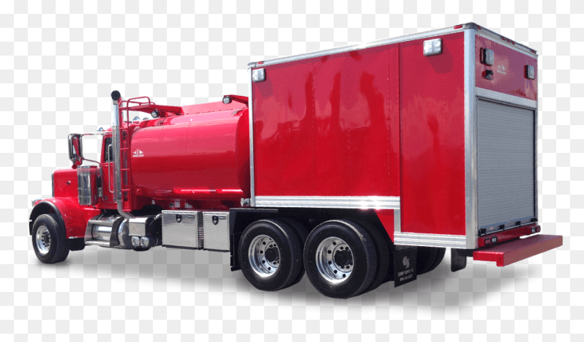 917x508 On Road Enclosed Fuellube Trucks Trailer Truck, Vehicle, Transportation, Fire Truck HD PNG Download