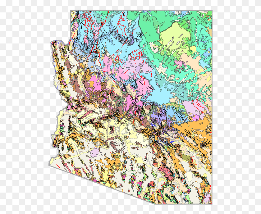 531x629 On These Maps Each Color Represents A Different Type Tucson Arizona Map Geological, Diagram HD PNG Download