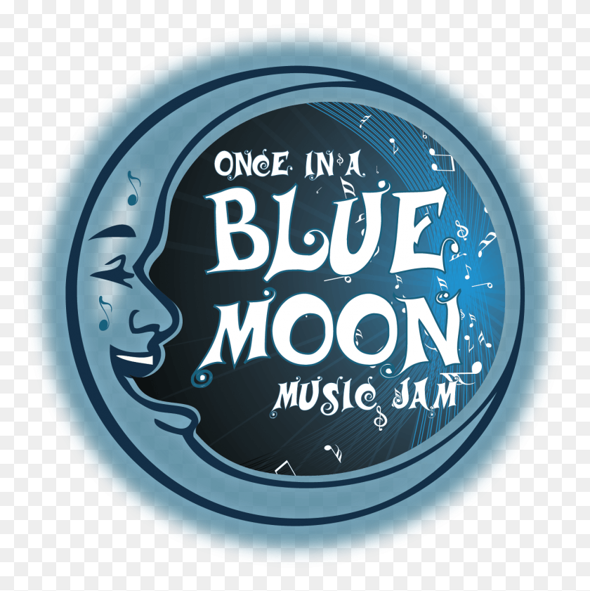 1377x1380 Once In A Blue Moon Man In The Moon, Label, Text, Word HD PNG Download