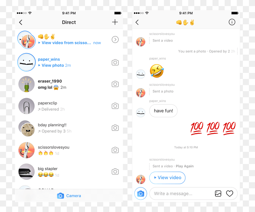 747x638 Once You Open Up A Chat You39ll Notice A New Camera Instagram Message, Text, Menu, Phone HD PNG Download