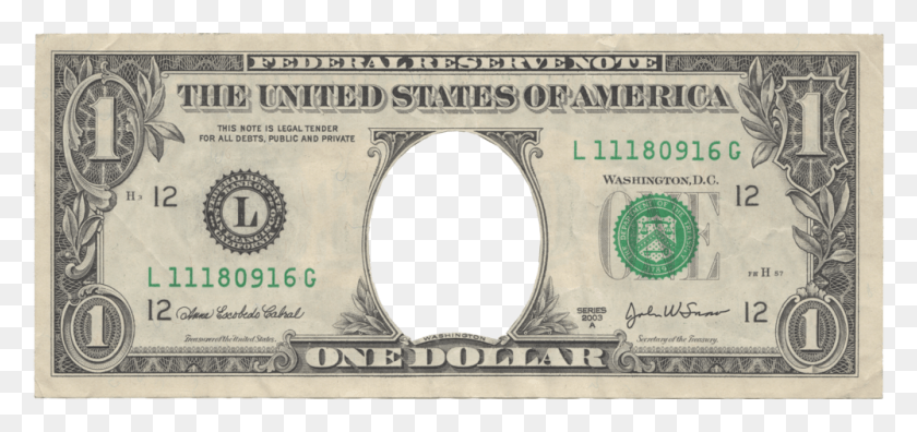 1000x432 One Dollar Front Side Of Dollar Bill, Money HD PNG Download