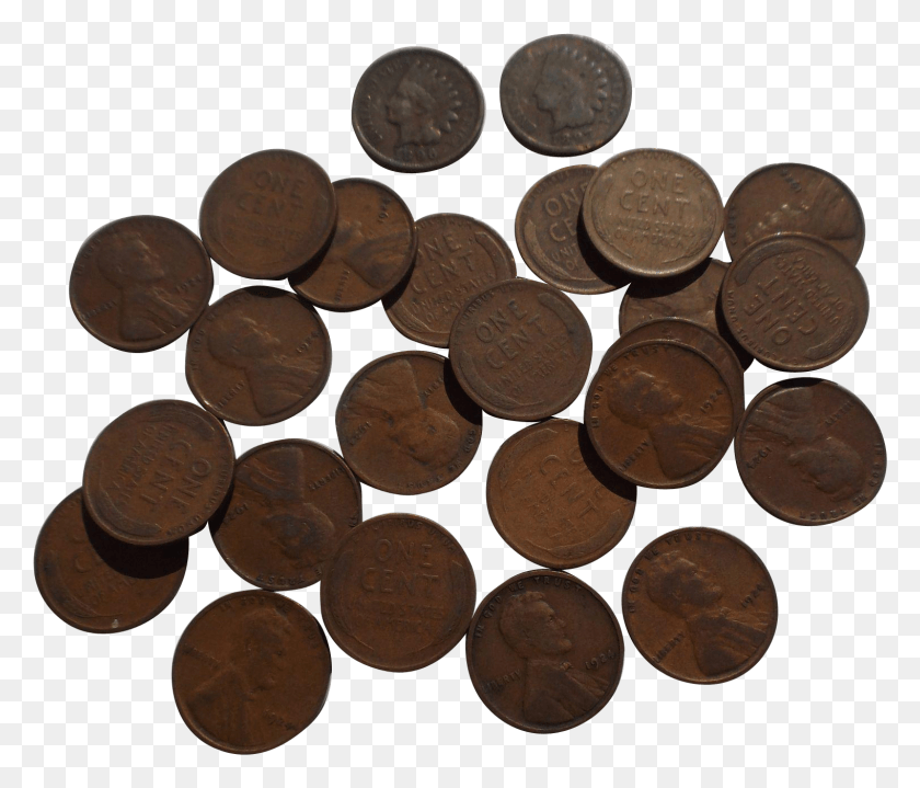 1520x1286 One Half Roll Of Lincoln Wheat Pennies With 2 Indian Coin, Money, Nickel, Rug HD PNG Download