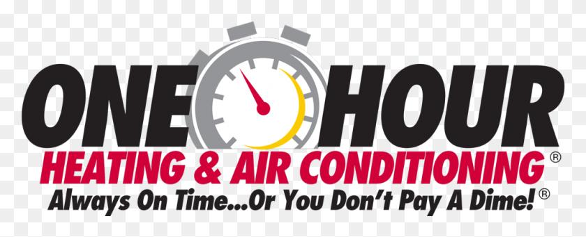 993x358 One Hour Heating And Air One Hour Heating And Air Logo, Text, Stopwatch HD PNG Download