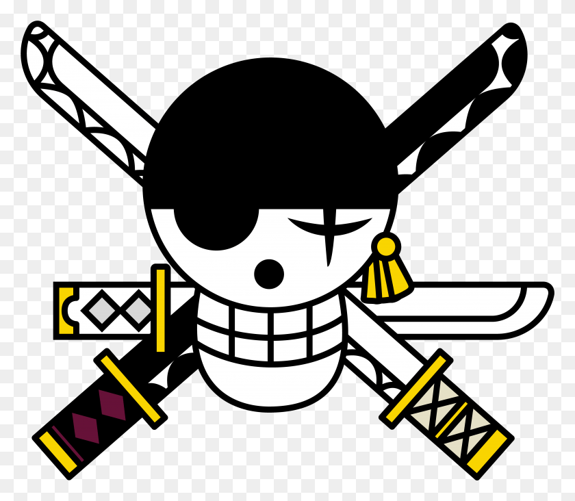 5014x4324 One Piece Logo Zoro Jolly Roger, Stencil, Graphics HD PNG Download