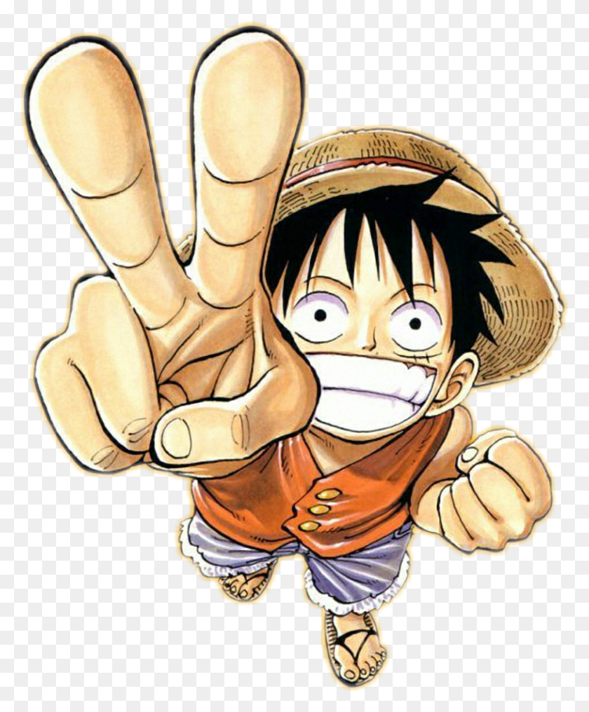 814x998 One Piece Monkey D Luffy Anime One Piece Luffy Transparent, Hand, Person, Human HD PNG Download