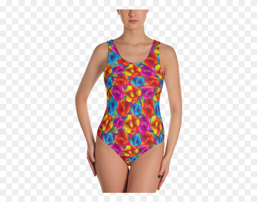 353x601 One Piece Swimsuit Flowers, Clothing, Apparel, Swimwear HD PNG Download