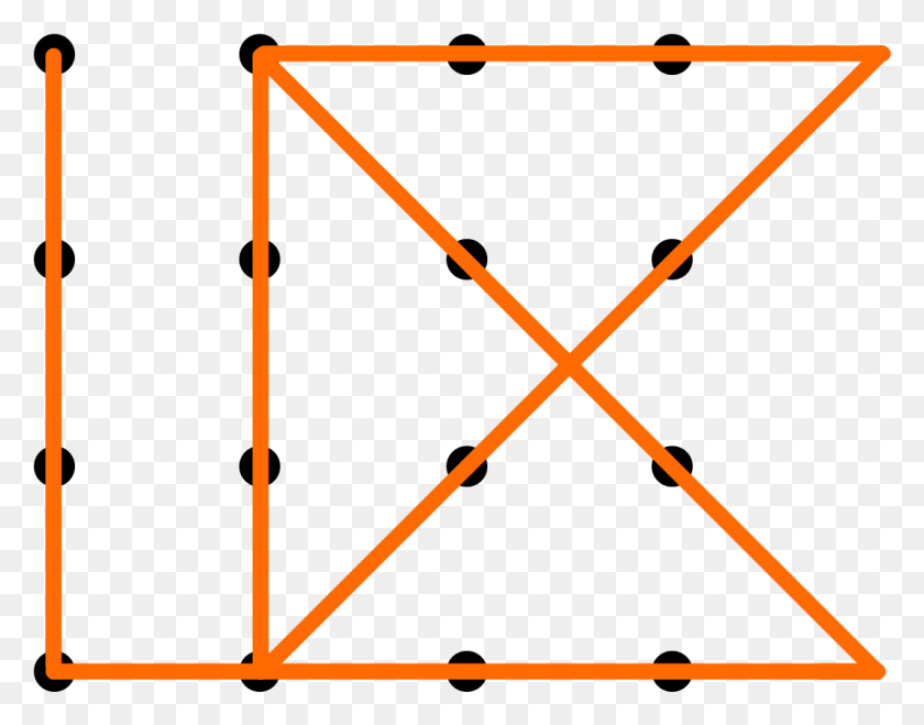 1065x819 Descargar Png Una Solución Para Conectar 16 Puntos Con 6 Contiguos Conecte Los 16 Puntos, Triángulo, Símbolo, Sobre Hd Png
