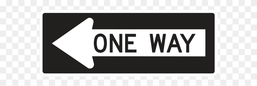 586x221 One Way Left Sign, Text, Number, Symbol HD PNG Download