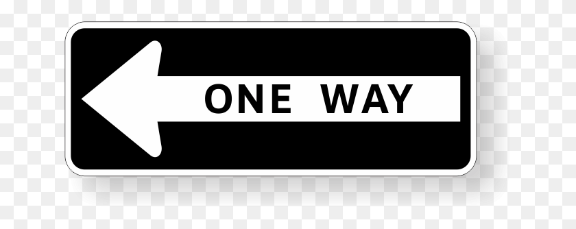 653x274 One Way Sign Sign, Text, Number, Symbol HD PNG Download