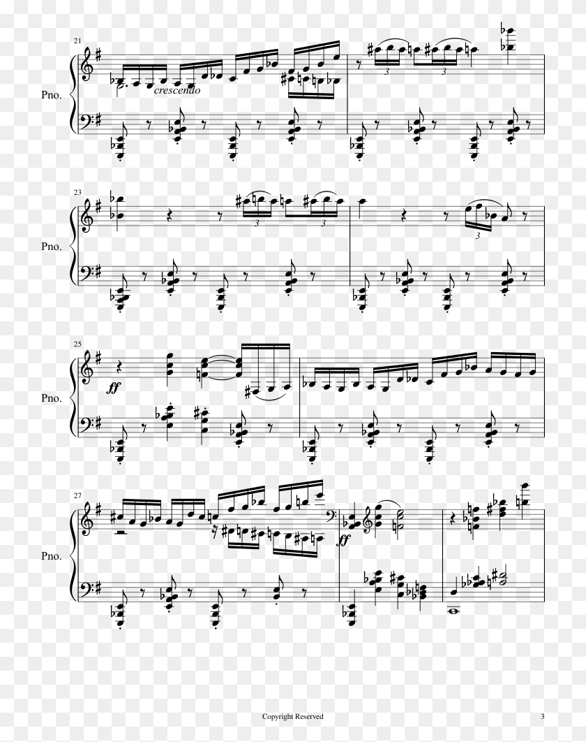 723x1002 One Winged Angel Sheet Music Composed By Christian Piano Warm Up Scales, Gray, World Of Warcraft HD PNG Download