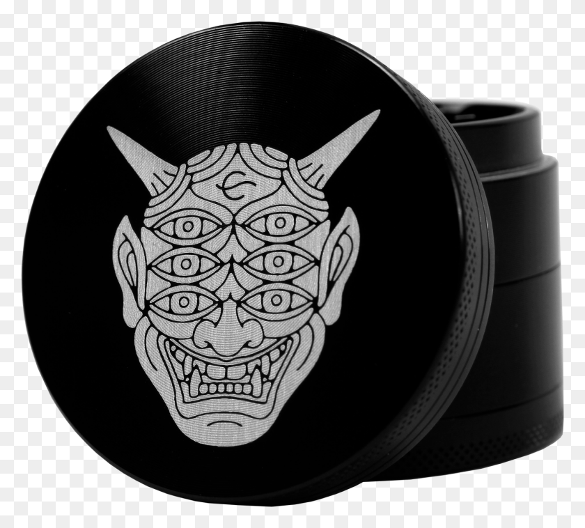 1345x1205 Oni Black Grinder Skull, Símbolo, Emblema, Pilar Hd Png