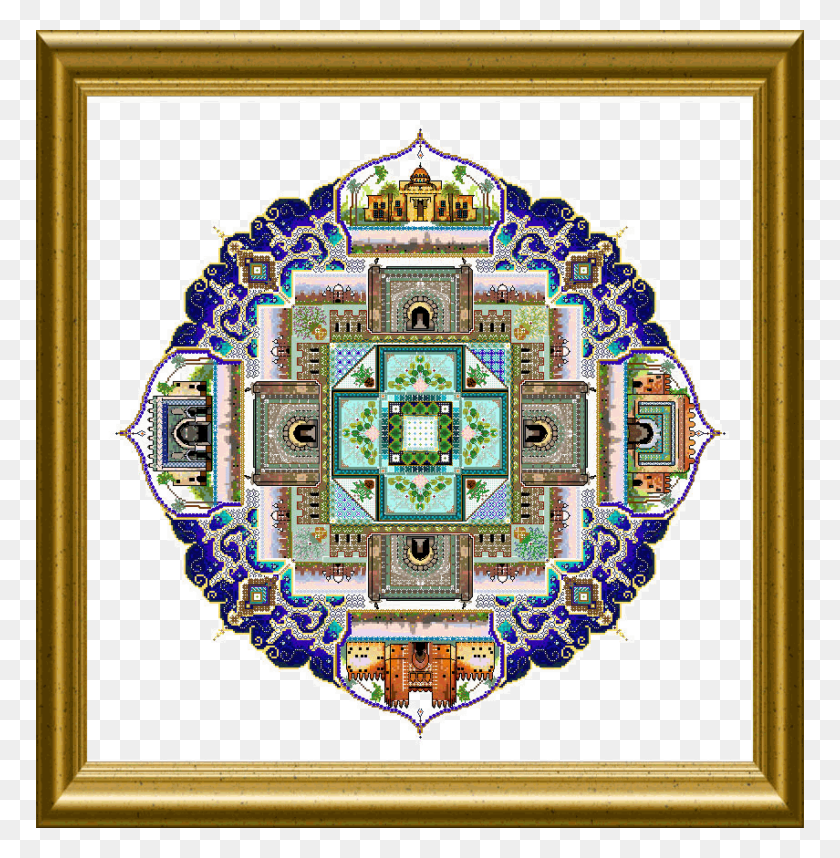 768x798 Onl 178 The Moroccan Town Mandala Cross Stitch Chatelaine Morocco, Pattern, Ornament HD PNG Download