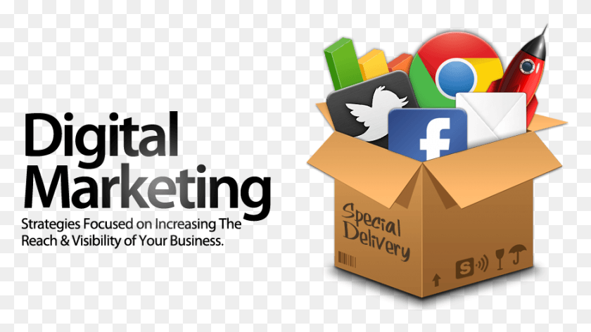870x460 Online Marketing Picture Digital Marketing 3D, Box, Carton, Cardboard Descargar Hd Png