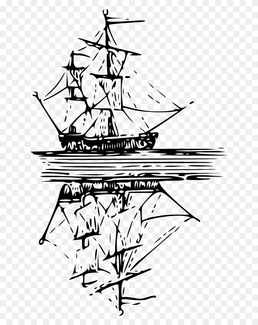 643x1000 Onlinelabels Clip Art Boat Reflection On Water Drawing, Ship, Vehicle, Transportation HD PNG Download
