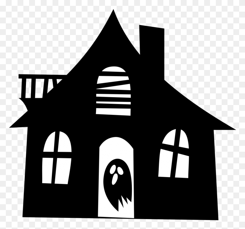 965x897 Onlinelabels Clip Art Scary House Clip Art, Stencil, Wall HD PNG Download