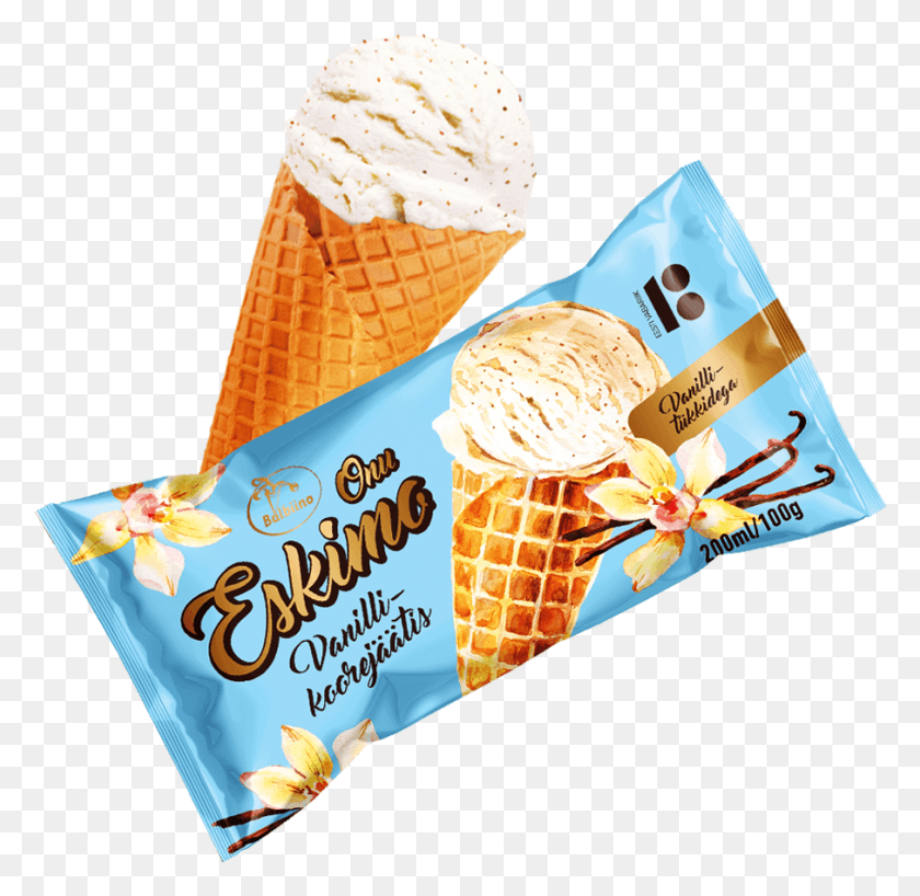 906x881 Onu Eskimo Ev 100 Vanilla Dairy Ice Cream With Vanilla Onu Eskimo Vanilli Koorejtis, Cream, Dessert, Food HD PNG Download