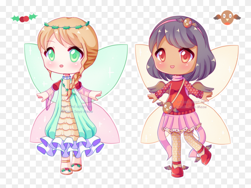 931x683 Open Adopt Batch December Fairy Adopts By Fairy Kawaii, Doll, Toy, Person HD PNG Download