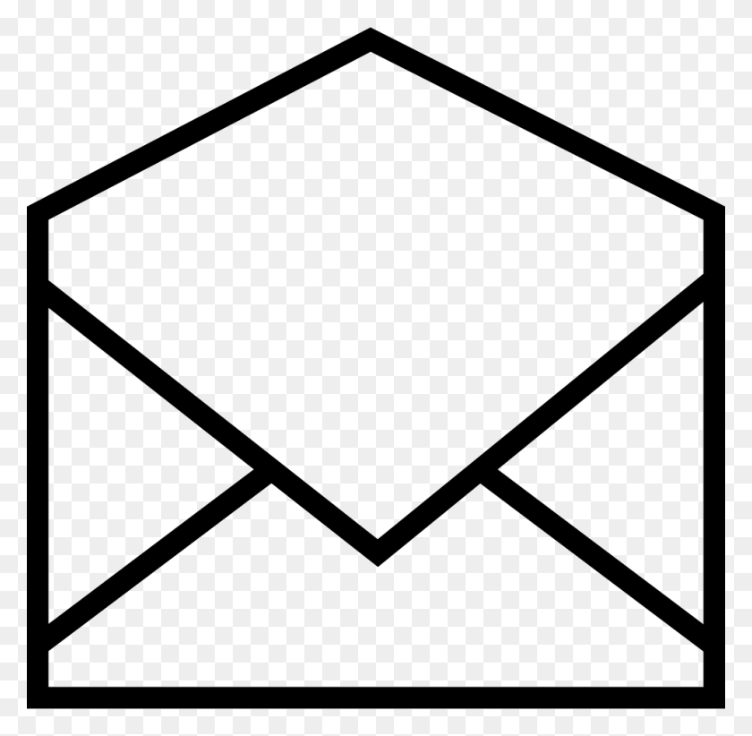 980x958 Open An Envelope Comments Mail Logo Black Transparent Background, Airmail HD PNG Download