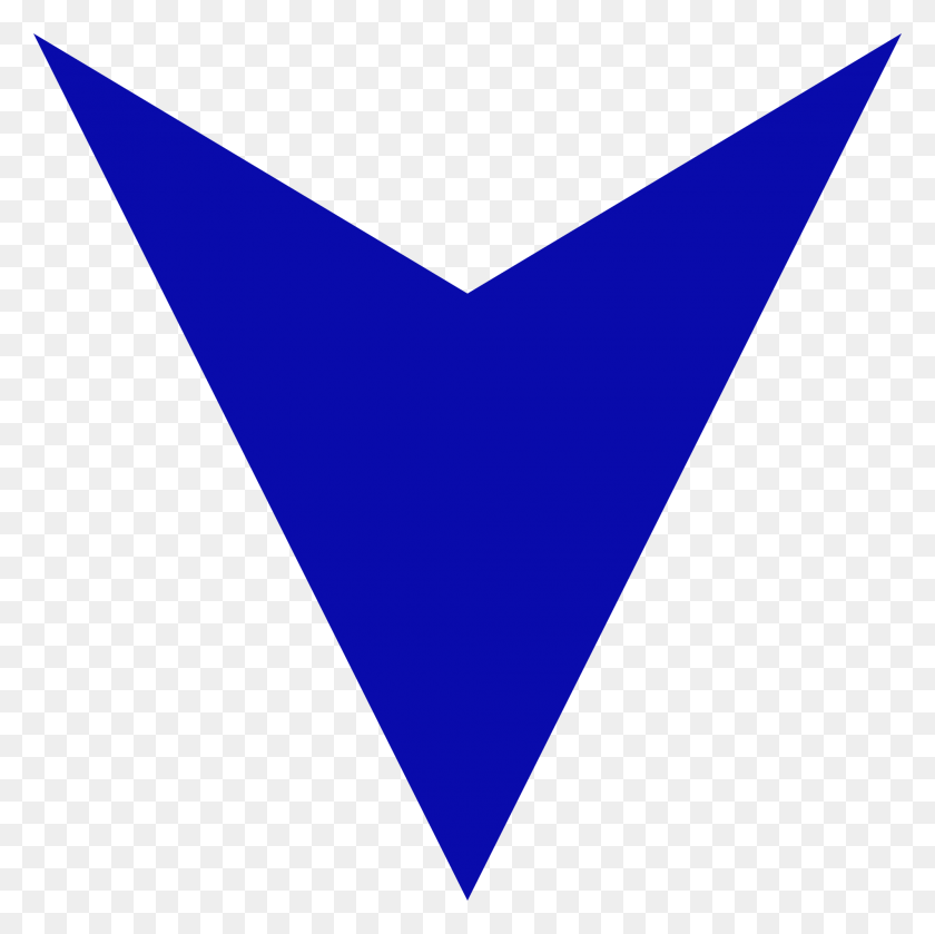 2000x2000 Open Blue Arrow Pointing Down, Triangle HD PNG Download
