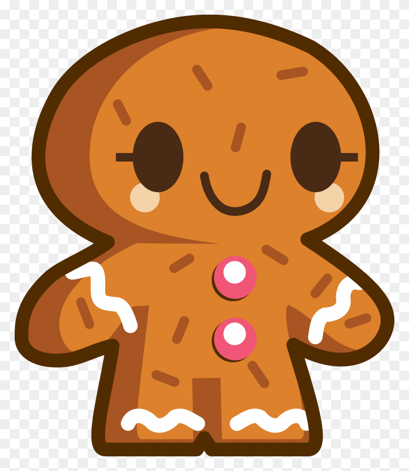 2000x2324 Open Cute Gingerbread Man Drawing, Cookie, Food, Biscuit HD PNG Download