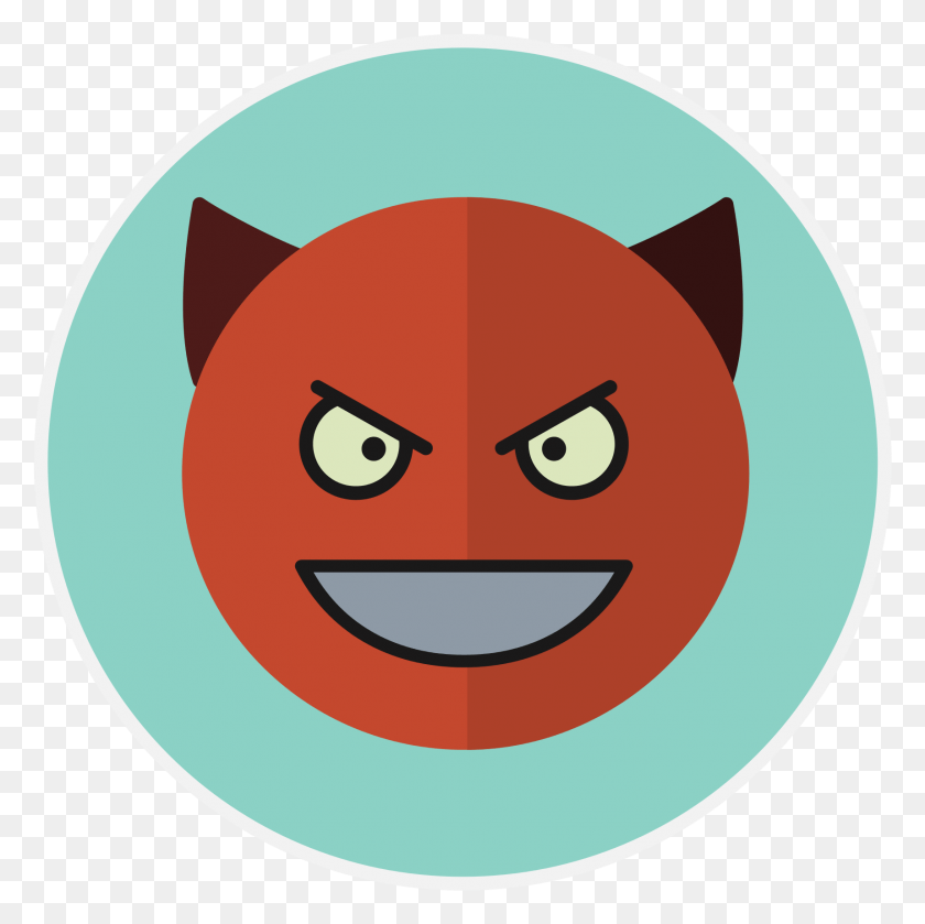 1717x1717 Open Devil Flat Icon, Label, Text, Sticker HD PNG Download