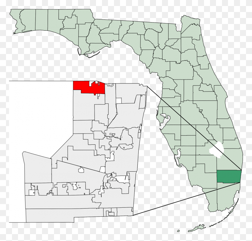 2000x1907 Open Florida Map Broward County, Plot, Diagram, Atlas HD PNG Download