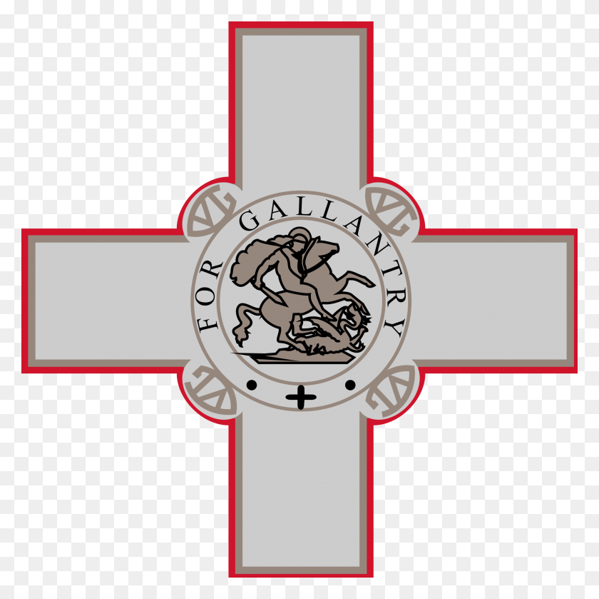 2000x2000 Open George Cross Malta Flag, Symbol, Logo, Trademark HD PNG Download