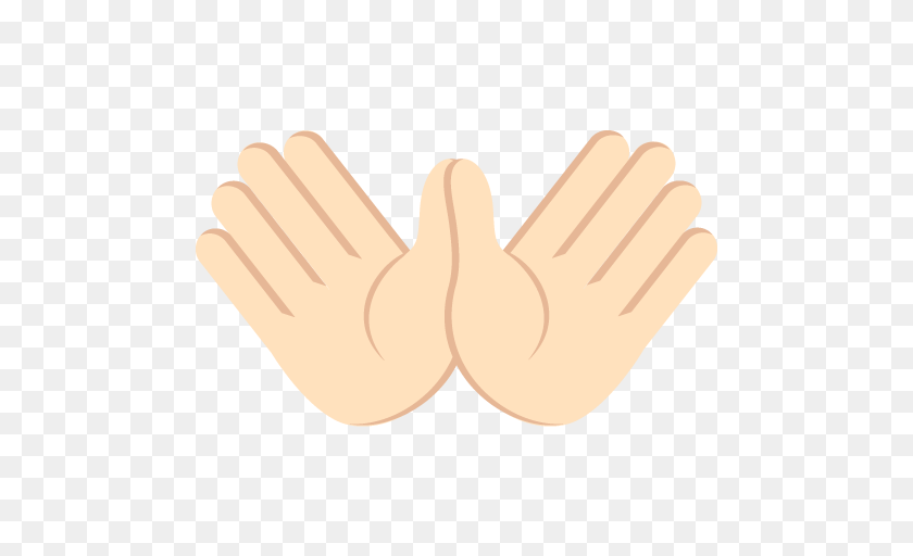 512x512 Open Hands Sign Light Skin Tone Emoji Emoticon Vector Icon, Body Part, Hand, Person, Finger Transparent PNG
