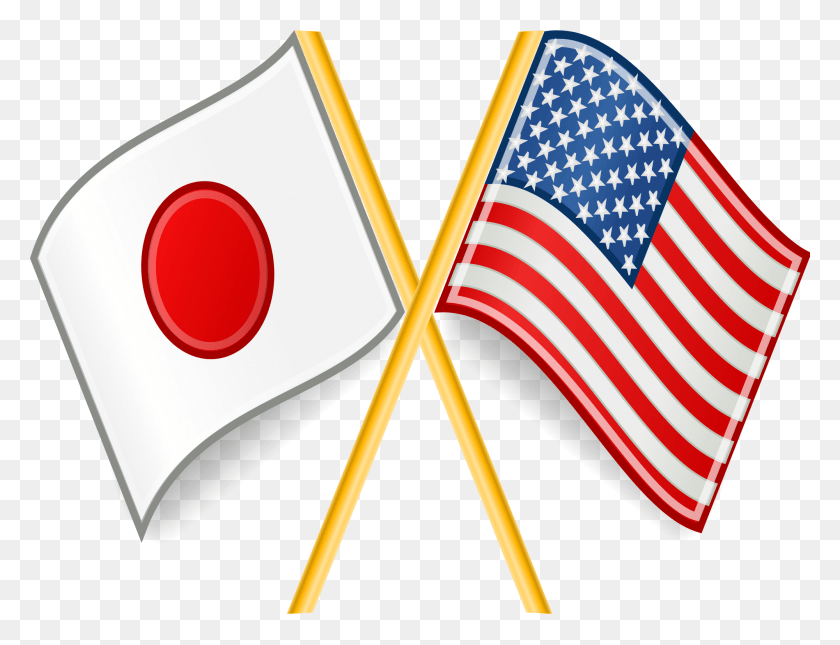 2000x1500 Открытый Флаг Японии И Сша, Флаг, Символ, Американский Флаг Hd Png Скачать