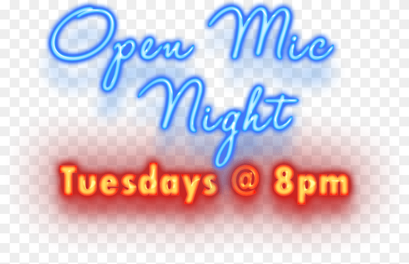 Open Mic Fort Lauderdale Calligraphy, Light, Neon Transparent PNG