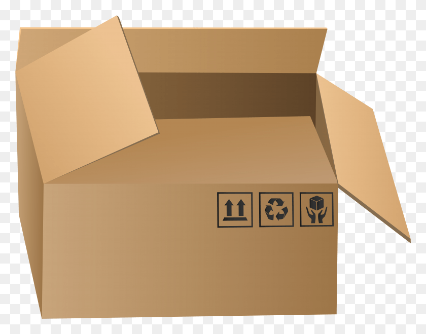 7762x5962 Open Packaging Box Clip Art, Cardboard, Carton, Package Delivery HD PNG Download