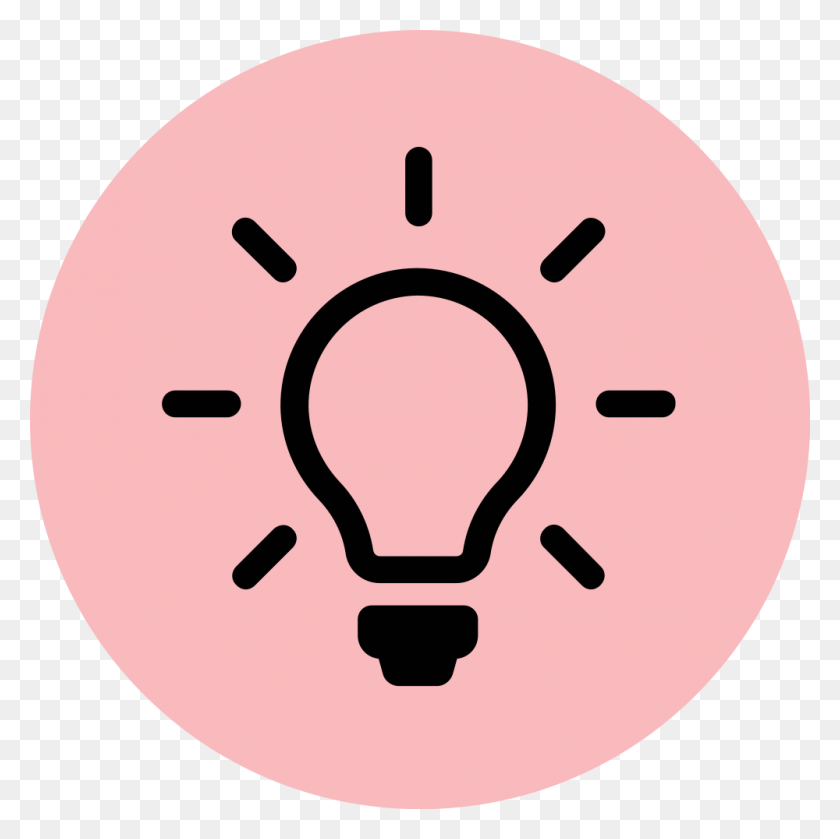 1000x1000 Open Pink Light Bulb Icon, Label, Text, Light HD PNG Download