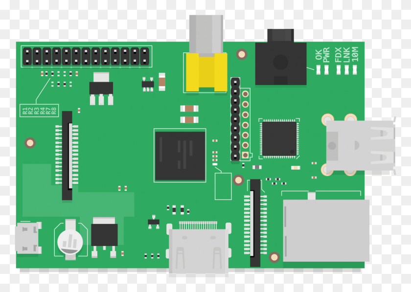1607x1108 Open Raspberry Pi Vector, Electronic Chip, Hardware, Electronics HD PNG Download