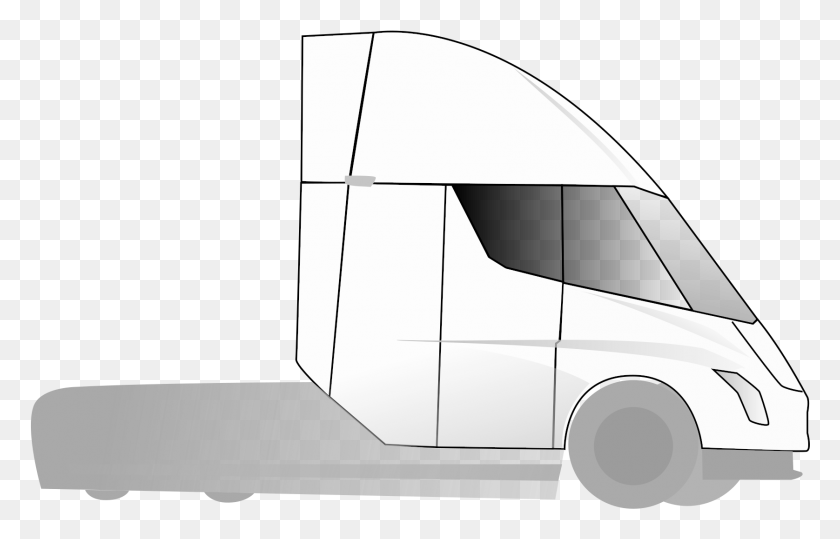 1676x1030 Open Tesla Semi Truck Drawing, Van, Vehicle, Transportation HD PNG Download