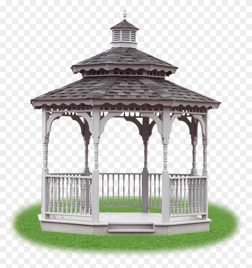 801x855 Open Wood Double Roof Octagon Gazebo From Pine Creek Wooden Gazebo, Altar, Church, Architecture HD PNG Download
