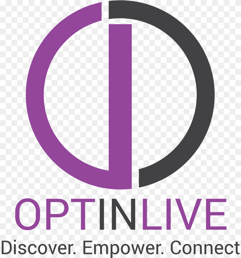 830x901 Opt In Live Logo Vertical With Tag Circle, Purple Sticker PNG